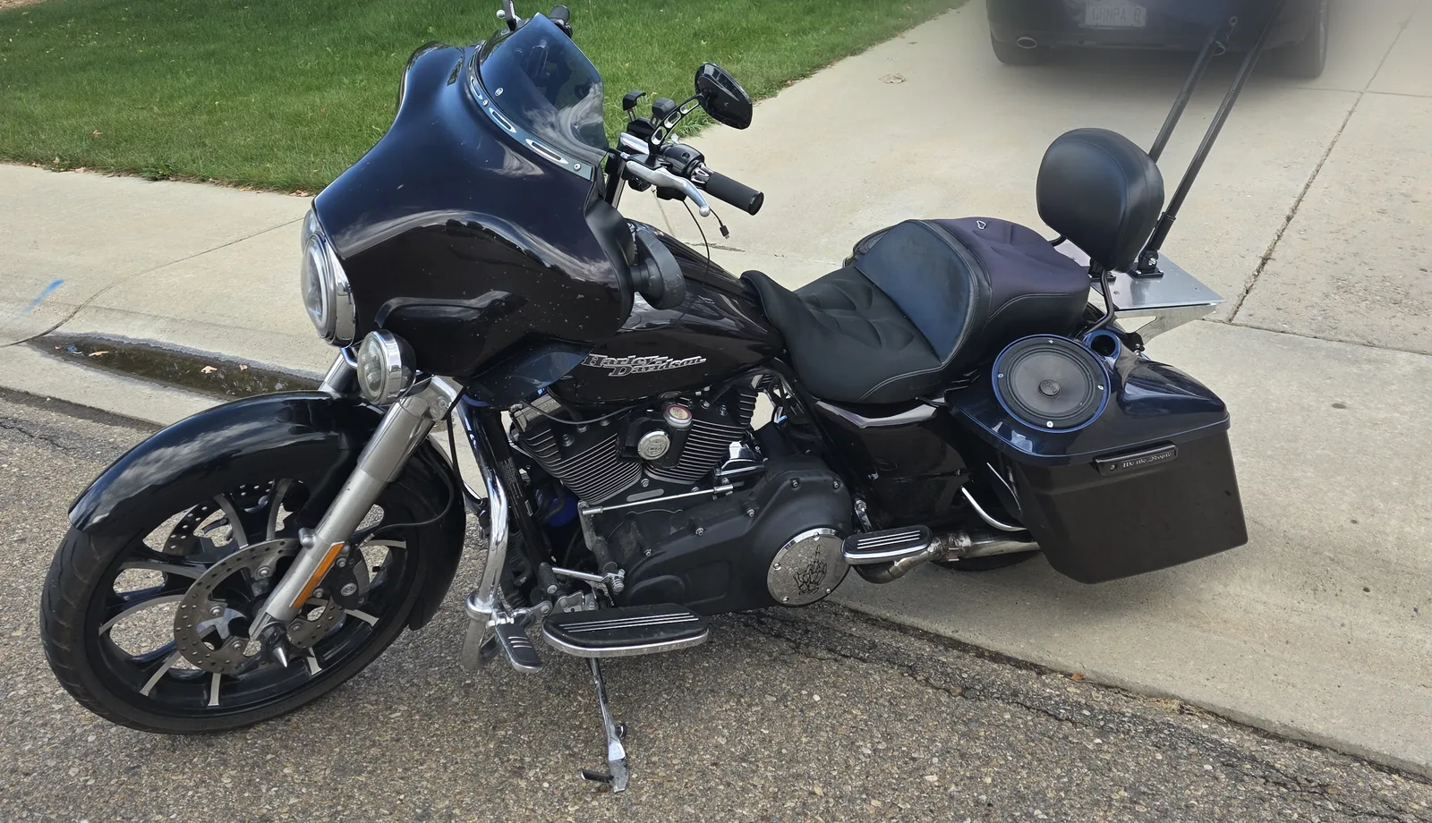 Before: the original black Street Glide motorcycle